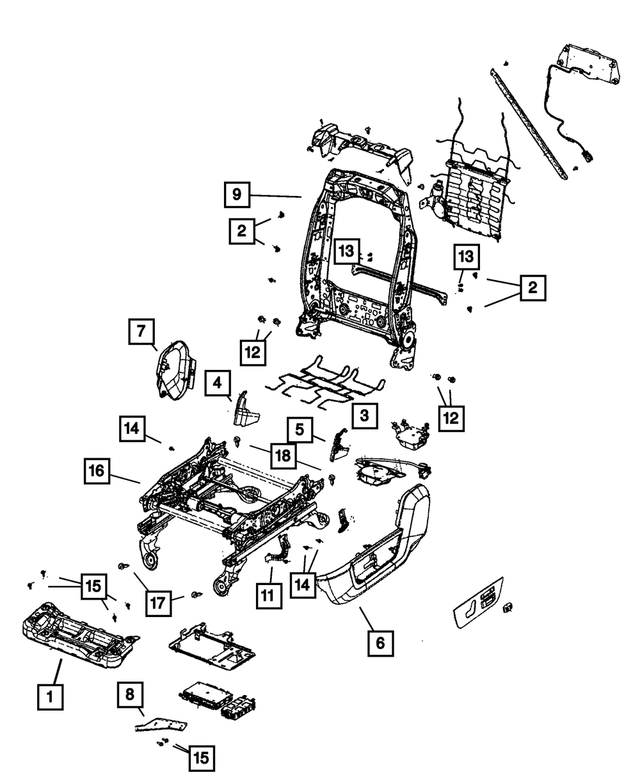 68050474AB - : Front Seat Back Frame for Mopar Image