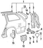6162213020 - : 1993-1996 Toyota Corolla - Gutter for Toyota: Corolla Image