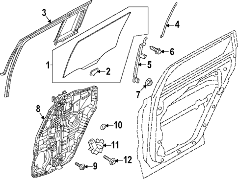 Glass - Rear Door for 2025 Hyundai Santa Fe #0