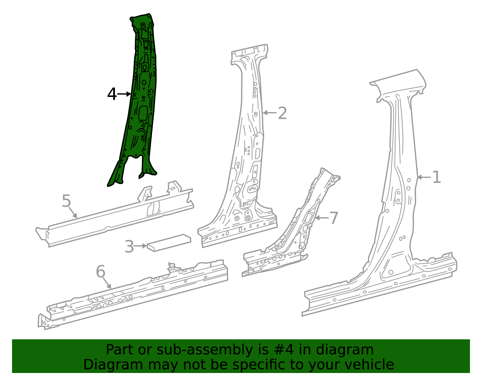 Engine 61306 Body B-Pillar 61306-10090 | Toyota Parts Center