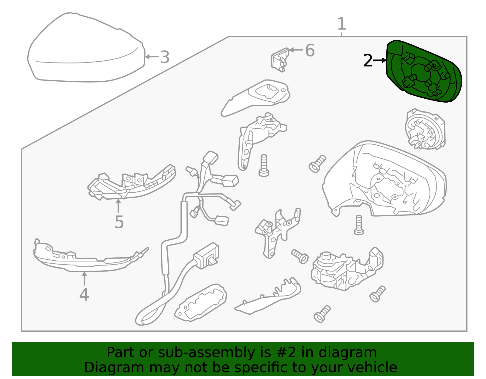 2024-2025 Subaru Crosstrek Mirror Glass 91039FN11A | Subaru Online
