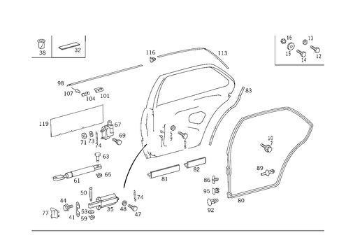 Rear Doors for 1993 Mercedes-Benz 500SEL #1