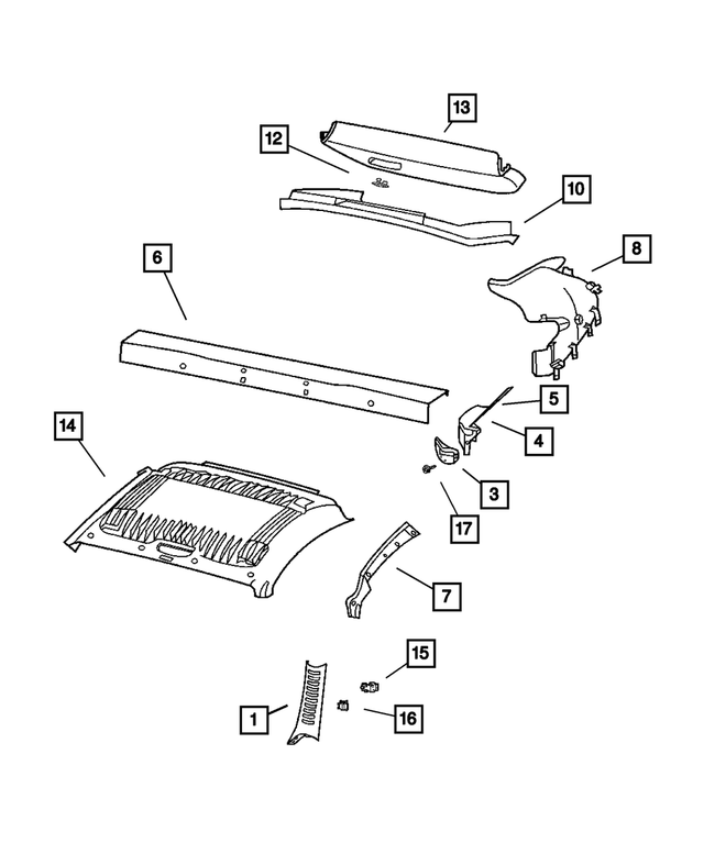 YA71BD1AA - Interior Trim: A Pillar Molding, Left for Mopar Image