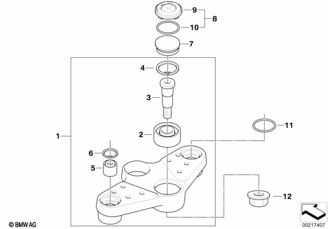 31427729239 - Front Axle, Front Suspension: Upper Fork Cross Brace -  for BMW-Motorrad Image image