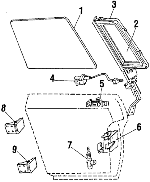 Glass - Rear Door for 1986 Pontiac Bonneville #0