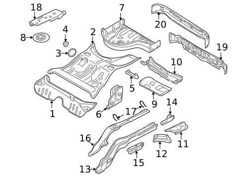Rear Floor & Rails for 2007 Volvo XC70 #0