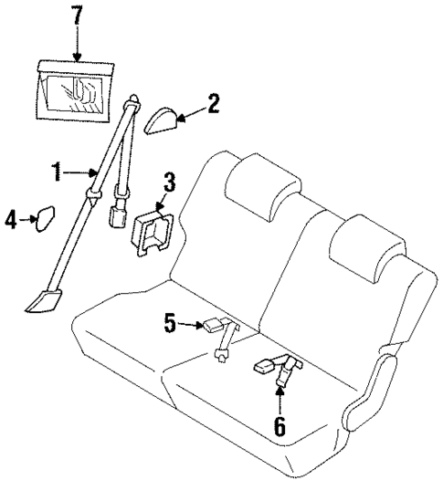 Rear Seat Belts for 1998 Acura SLX #0