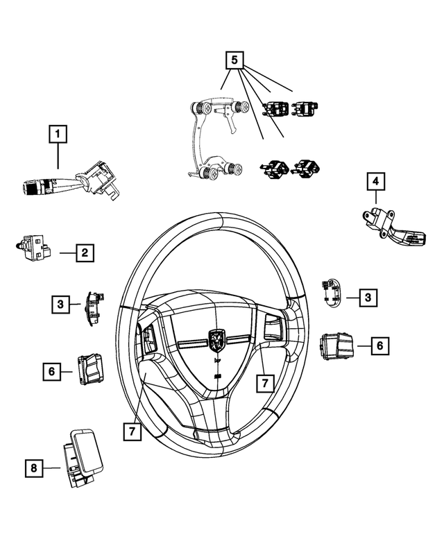 5057633AG - Electrical: Horn Switch for Mopar Image