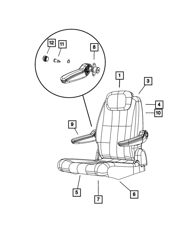 68101321AA - Interior Trim: Rear Seat Back Frame for Mopar Image