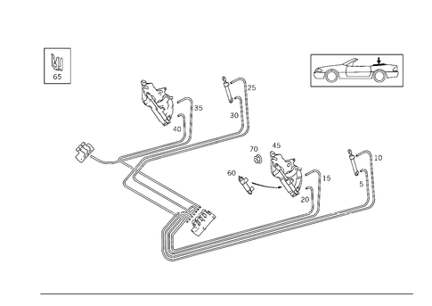 Hydraulic Lines and Fastener Used for Folding Top Case Cover for 1993 Mercedes-Benz 600SL #0