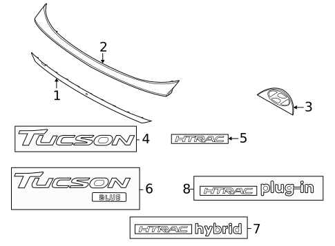 Exterior Trim - Lift Gate for 2022 Hyundai Tucson #0