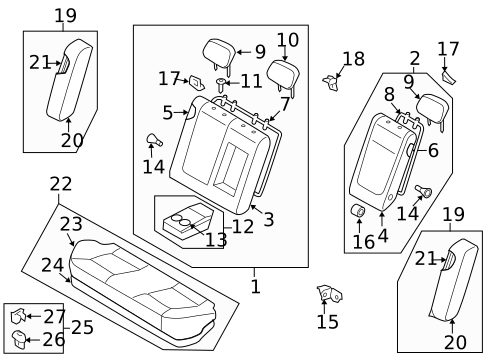 Rear Seat Components for 2009 Hyundai Sonata #0