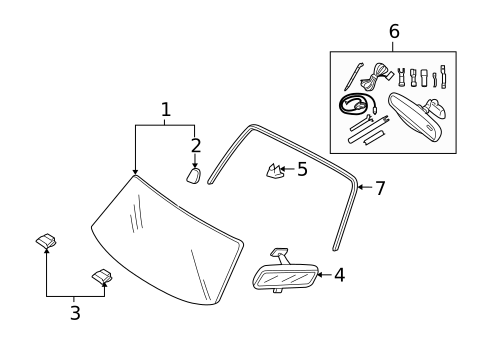 Glass - Windshield for 2008 Mercury Mariner #0