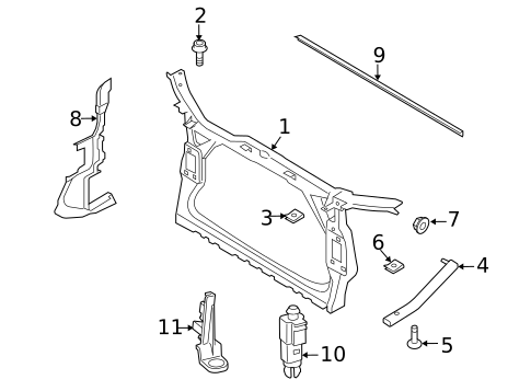 Radiator Support for 2017 Audi S5 #1