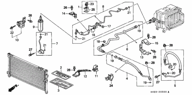 A/C Hoses - Pipes (DX) for 1994 Honda Accord #0