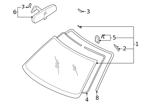 Glass - Windshield for 2004 Subaru Impreza #0