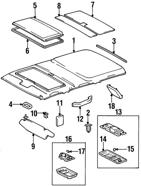 Interior Trim - Roof for 1996 Toyota Land Cruiser #0