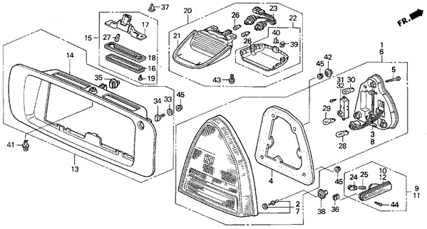 Taillight for 1995 Honda Prelude #0