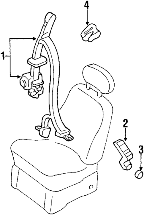 Rear Seat Belts for 1999 Mercury Villager #1
