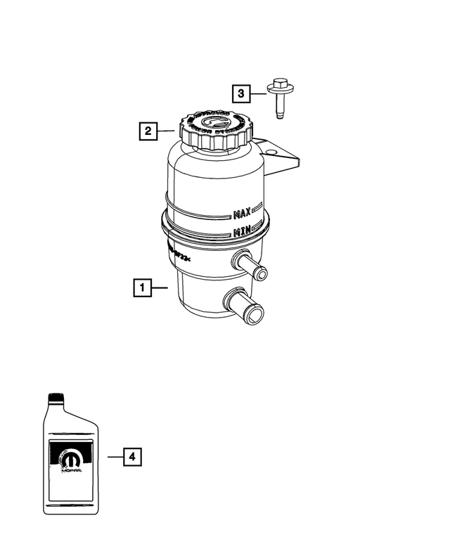 68081035AA - Steering: Power Steering Pump Reservoir Kit for Mopar Image