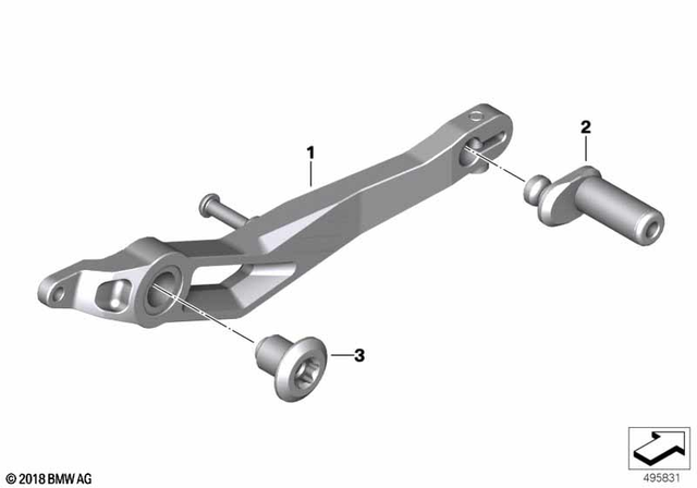 35218405800 - Pedals: Footbrake Lever, Machined - Classic for BMW-Motorrad Image