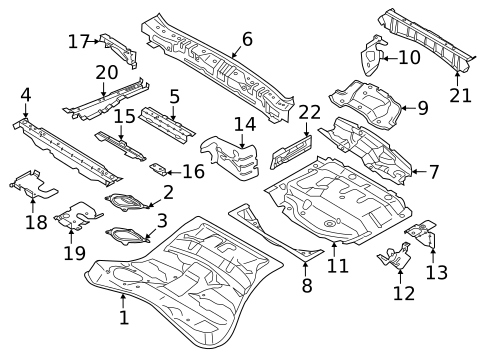 Rear Floor & Rails for 2019 Volvo XC60 #1