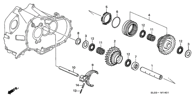 6MT Reverse Gear Shaft for 1999 Acura NSX #0