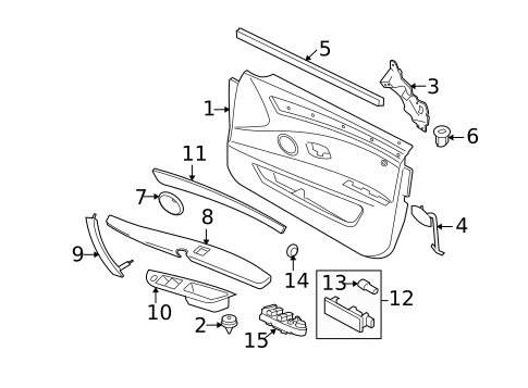 Interior Trim - Front Door for 2008 BMW 535xi #0