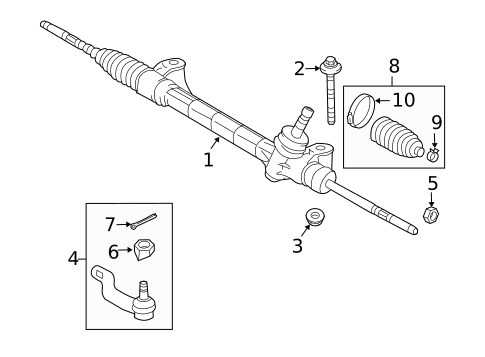 Steering Gear & Linkage for 2007 Toyota RAV4 #0