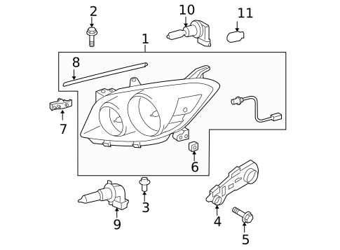 Headlamp Components for 2007 Toyota RAV4 #0