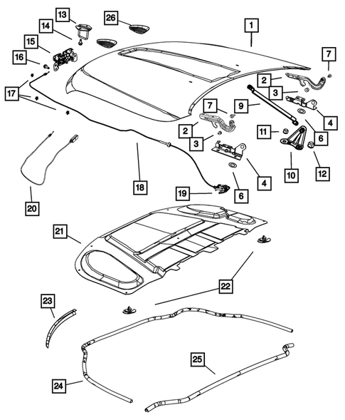 Hood and Hood Release for 2012 Jeep Grand Cherokee #0