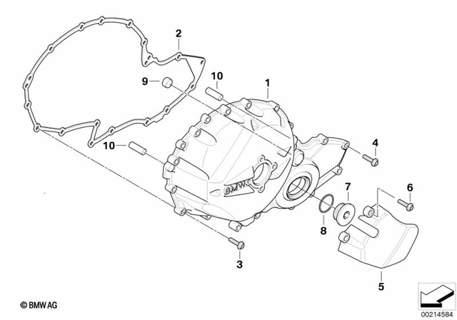 11147707394 - Engine: Cover for Clutch, Black -  for BMW-Motorrad Image