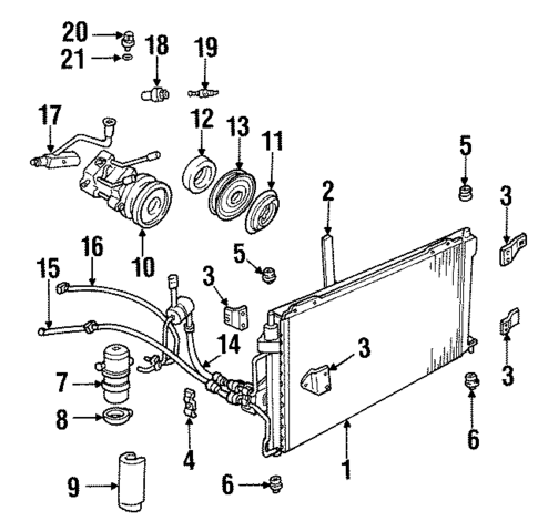 Condenser, Compressor & Lines for 1998 Ford Crown Victoria #0