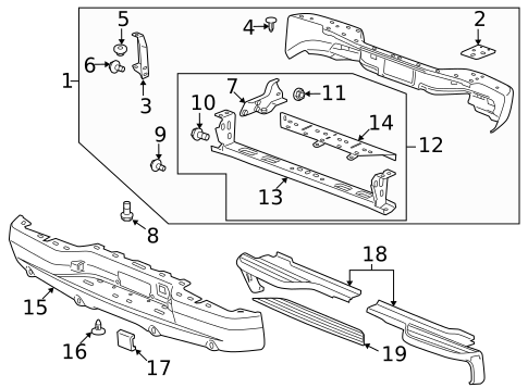 Bumper & Components - Rear for 2010 Cadillac Escalade EXT #1