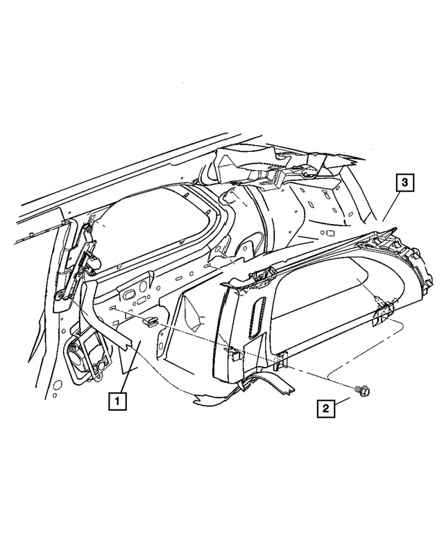 « TW40TL2AK –  : Pied Arrière Moulure, Côté Droit pour Mopar Image »
