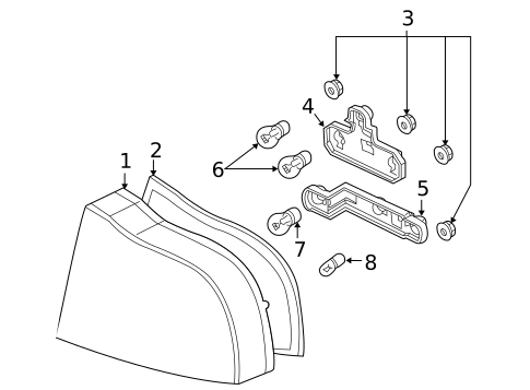Tail Lamps for 2000 Volvo S80 #0