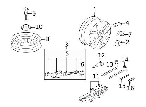 Tire Pressure Monitor Components for 2007 Acura RL #1