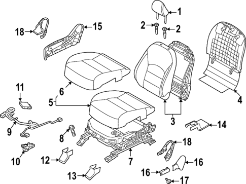 Passenger Seat Components for 2024 INFINITI QX50 #0