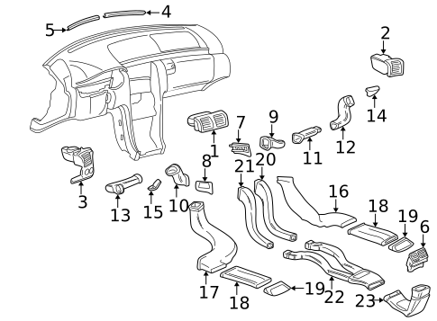 Ducts for 1998 Mercedes-Benz E430 #0
