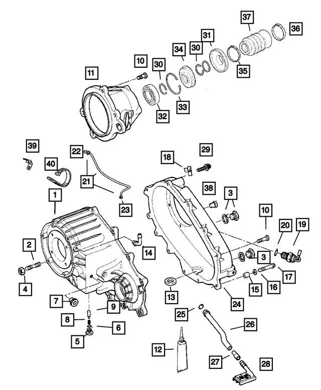 5072315AA - Transfer Case Model 242 [DHP]: Transfer Front Case for Jeep: Liberty Image