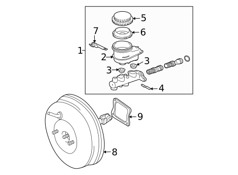 Master Cylinder - Components On Dash Panel for 2006 Mitsubishi Galant #0