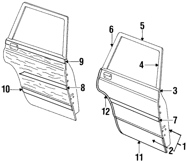 E4AZ7424630A - Body: Door Shell for Ford: Country Squire, LTD, LTD Crown Victoria | Mercury: Colony Park, Grand Marquis, Marquis Image
