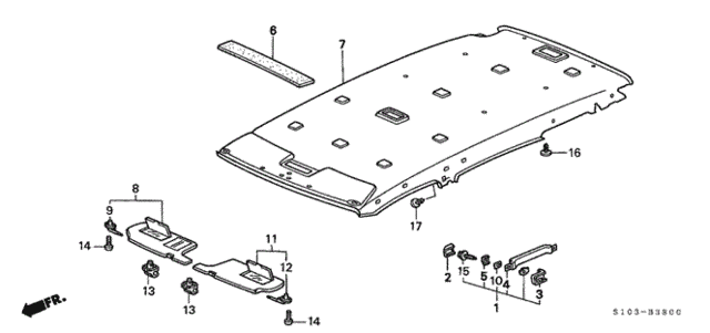 Roof Lining for 2000 Honda CR-V #0