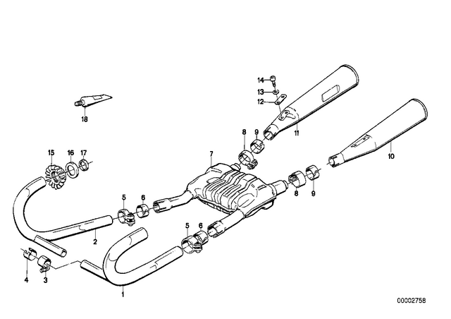 18111452066 - : Exhaust Pipe, Right for BMW-Motorrad Image