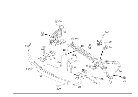 Front Reinforcement and Radiator Support for 2008 Mercedes-Benz C300 #0