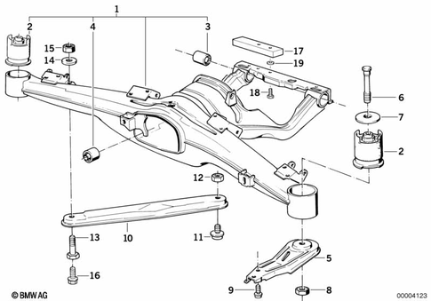 Rear Axle with Suspension for 1992 BMW 740i #0