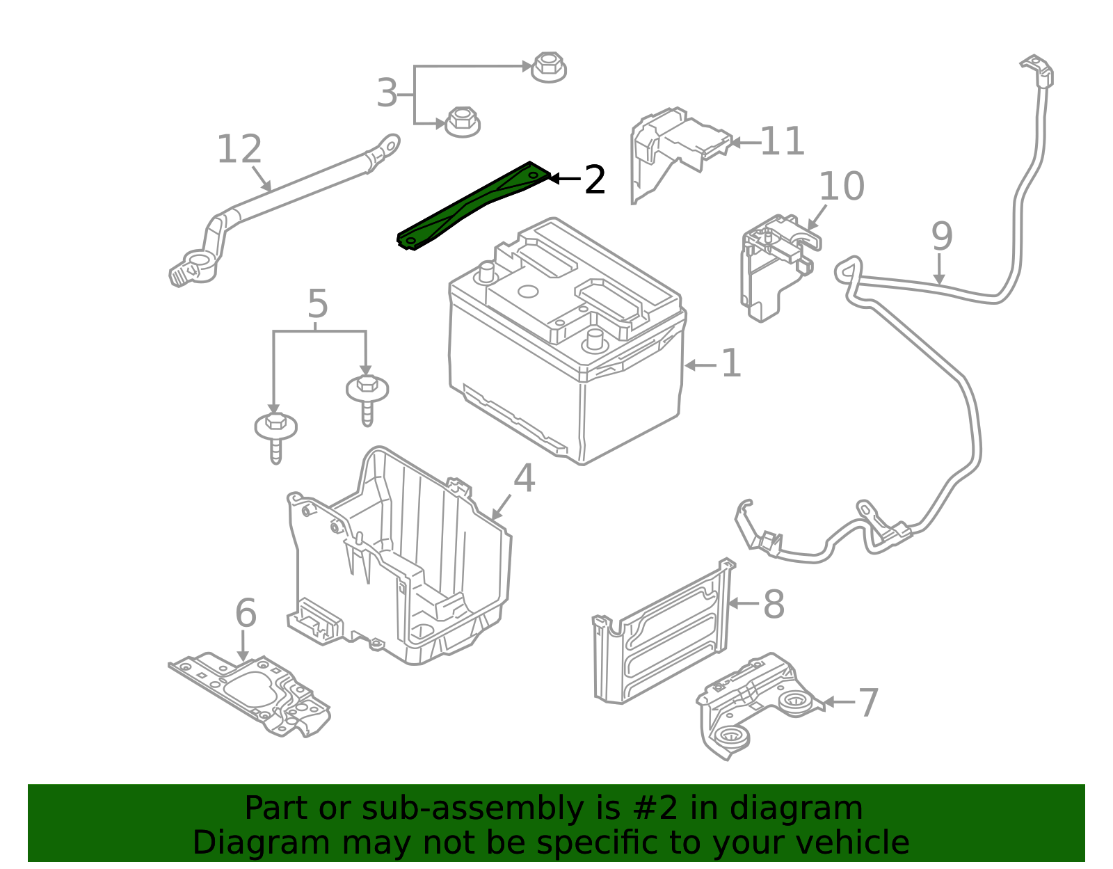 1998-2013 Ford Battery Hold Down Frame F8RZ-10718-BC | TascaParts.com