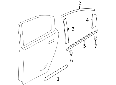 Exterior Trim - Rear Door for 2005 Mazda 3 #0
