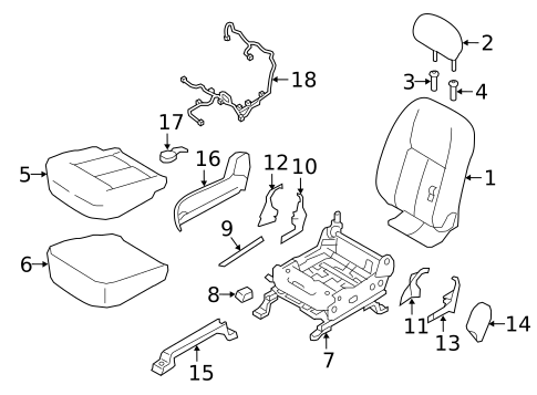Passenger Seat Components for 2022 Nissan TITAN #1