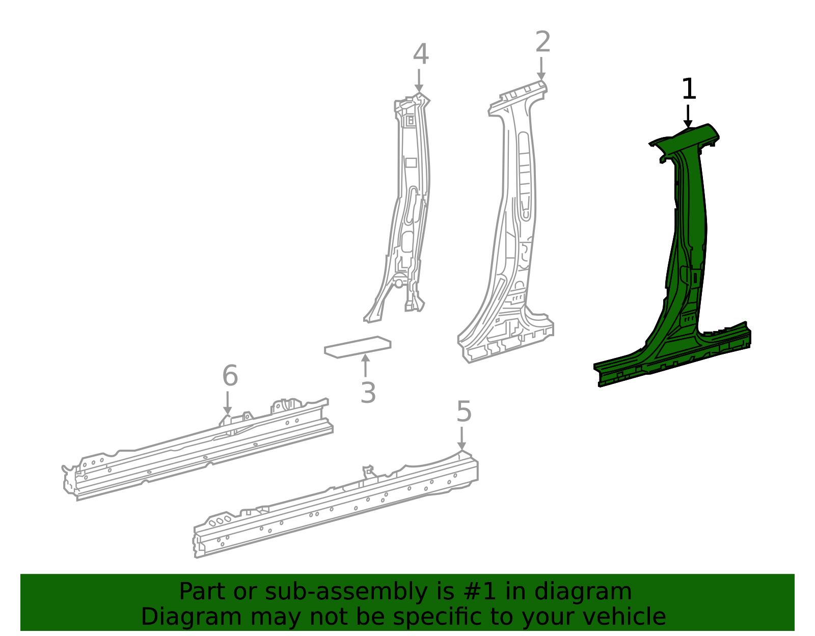 61311-0R060 - Body B-Pillar And Rocker Panel 2019-2022 Toyota | Longo ...